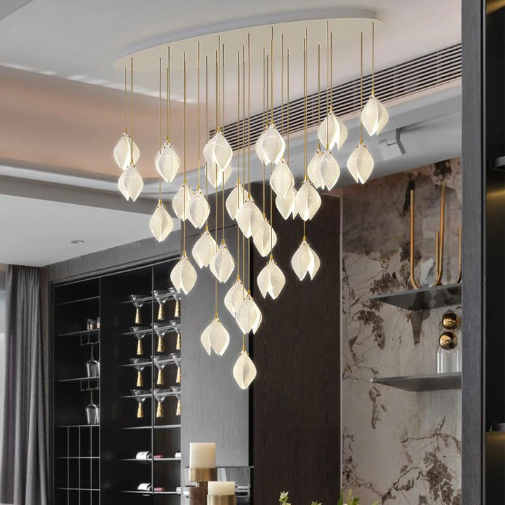 Ceramic Petal Art Chandelier