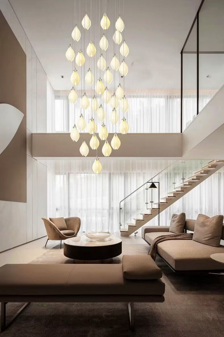 Ceramic Petal Art Chandelier