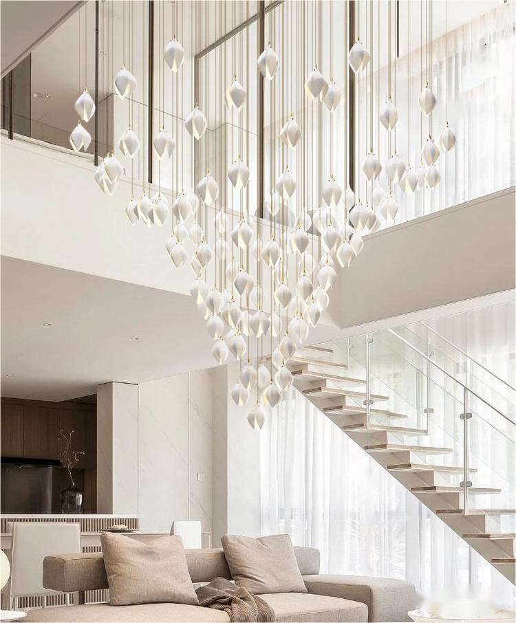 Ceramic Petal Art Chandelier