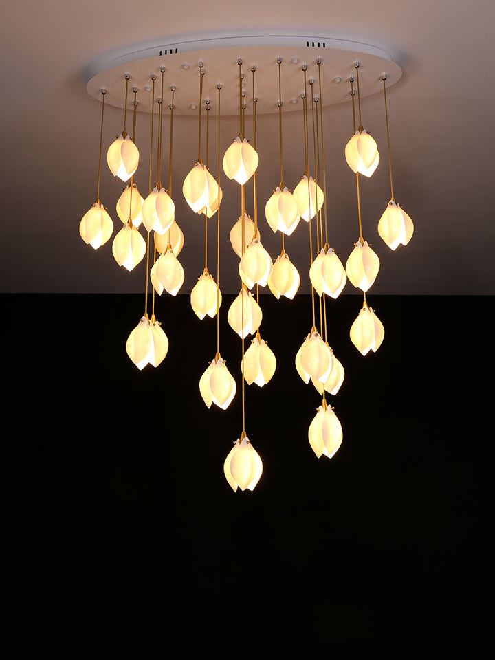 Ceramic Petal Art Chandelier