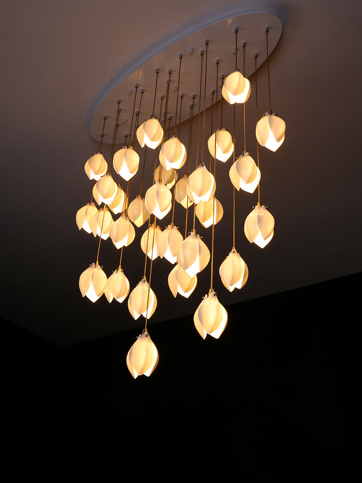 Ceramic Petal Art Chandelier