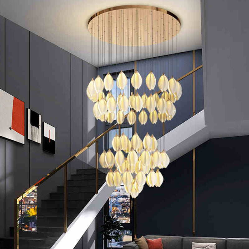 Ceramic Petal Art Chandelier