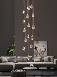 Thumbnail for Contemporary Faceted Foyer Crystal Chandelier