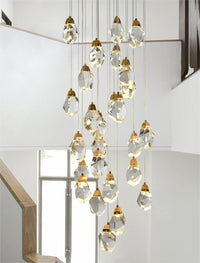 Thumbnail for Contemporary Faceted Foyer Crystal Chandelier