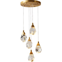 Thumbnail for Contemporary Faceted Foyer Crystal Chandelier