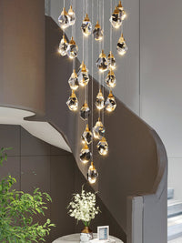 Thumbnail for Contemporary Faceted Foyer Crystal Chandelier