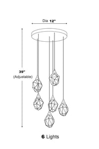 Thumbnail for Contemporary Faceted Foyer Crystal Chandelier