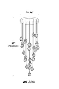 Thumbnail for Contemporary Faceted Foyer Crystal Chandelier