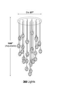Thumbnail for Contemporary Faceted Foyer Crystal Chandelier