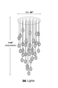 Thumbnail for Contemporary Faceted Foyer Crystal Chandelier