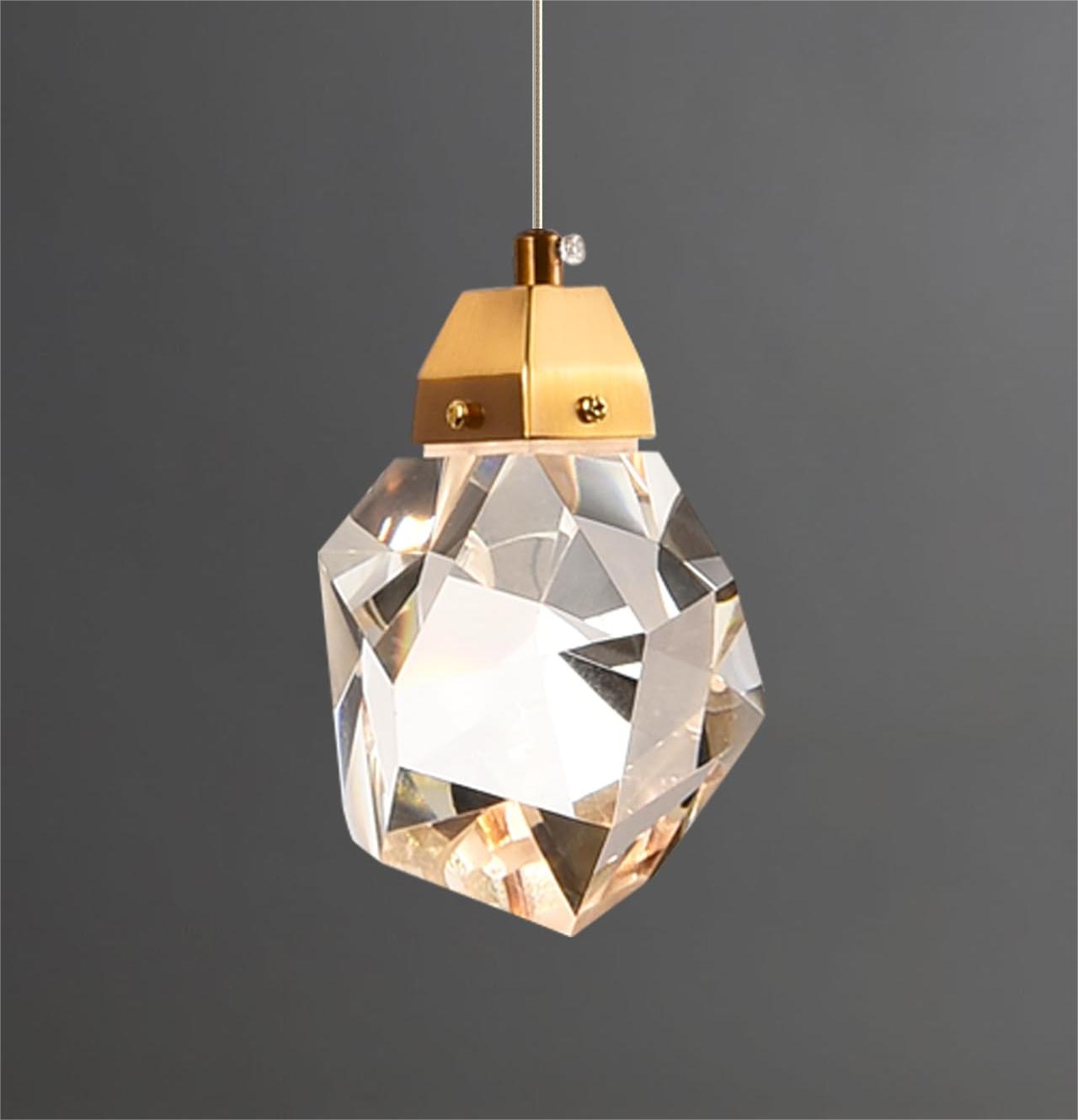 Contemporary Faceted Foyer Crystal Chandelier