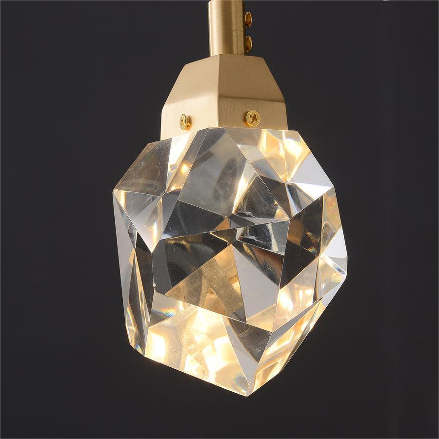 Contemporary Faceted Foyer Crystal Chandelier