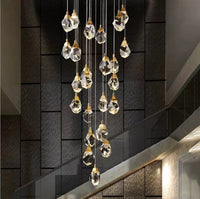Thumbnail for Contemporary Faceted Foyer Crystal Chandelier