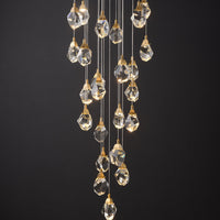 Thumbnail for Contemporary Faceted Foyer Crystal Chandelier