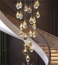 Thumbnail for Contemporary Faceted Foyer Crystal Chandelier
