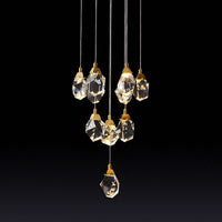 Thumbnail for Contemporary Faceted Foyer Crystal Chandelier