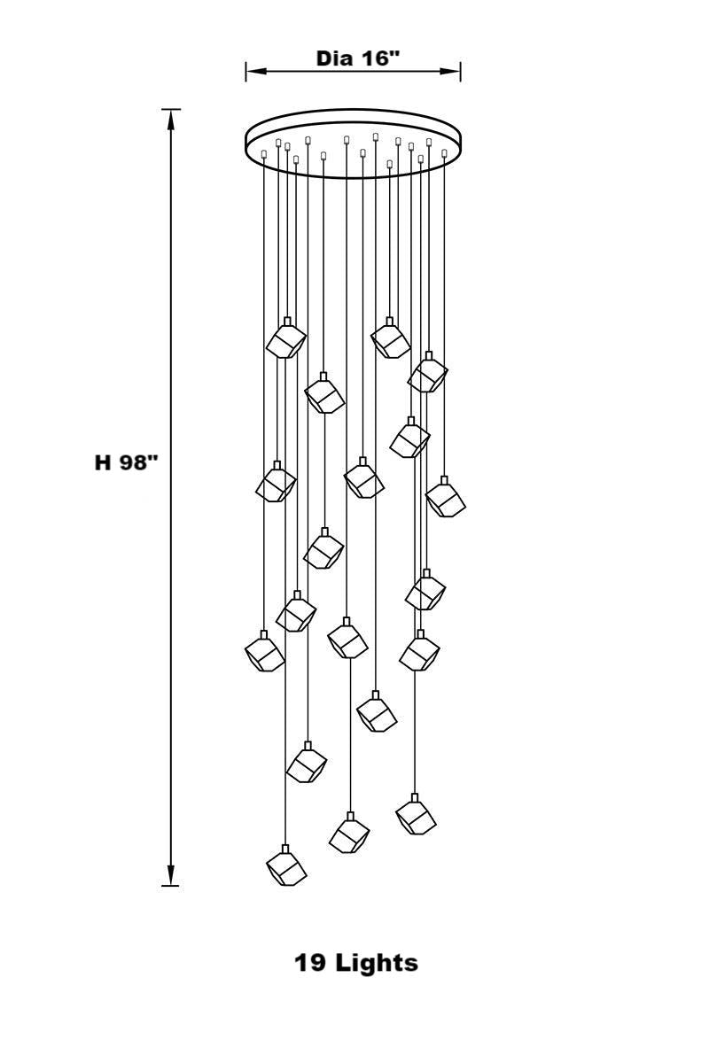 Nordic Luxury Cut Crystal Foyer Chandelier