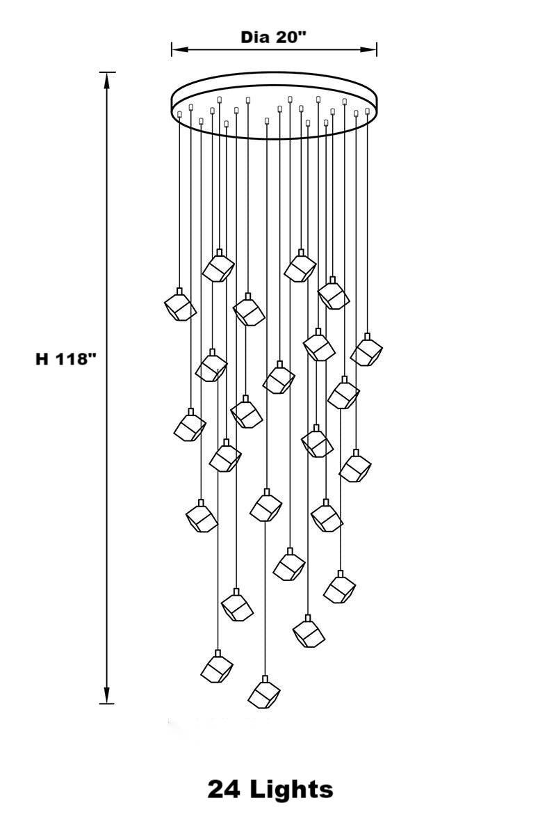 Nordic Luxury Cut Crystal Foyer Chandelier