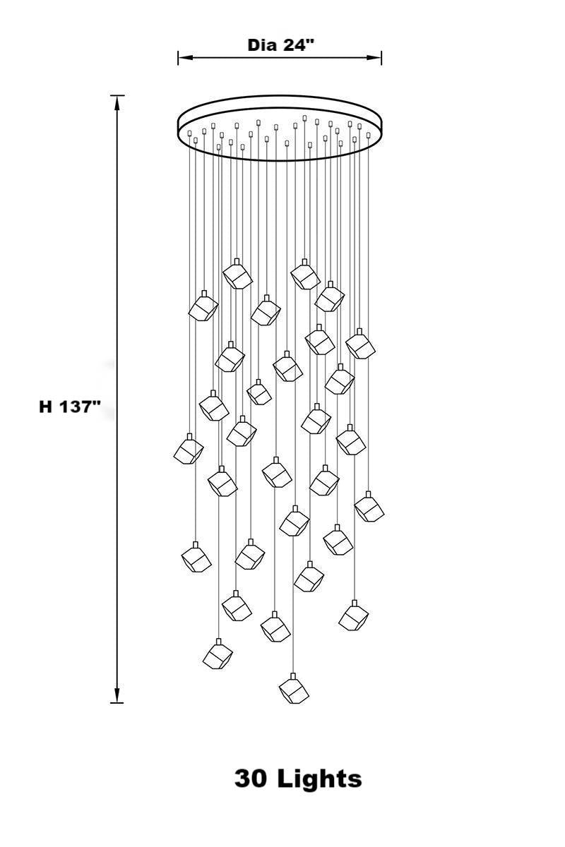 Nordic Luxury Cut Crystal Foyer Chandelier