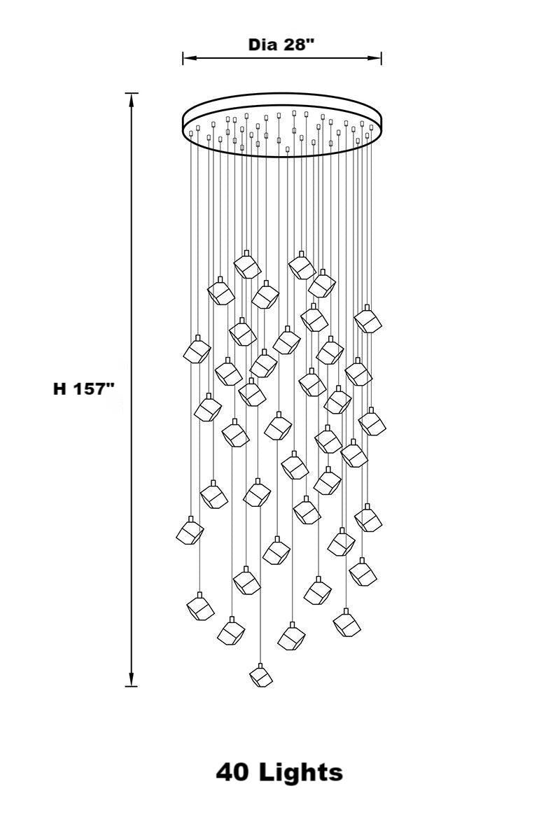 Nordic Luxury Cut Crystal Foyer Chandelier