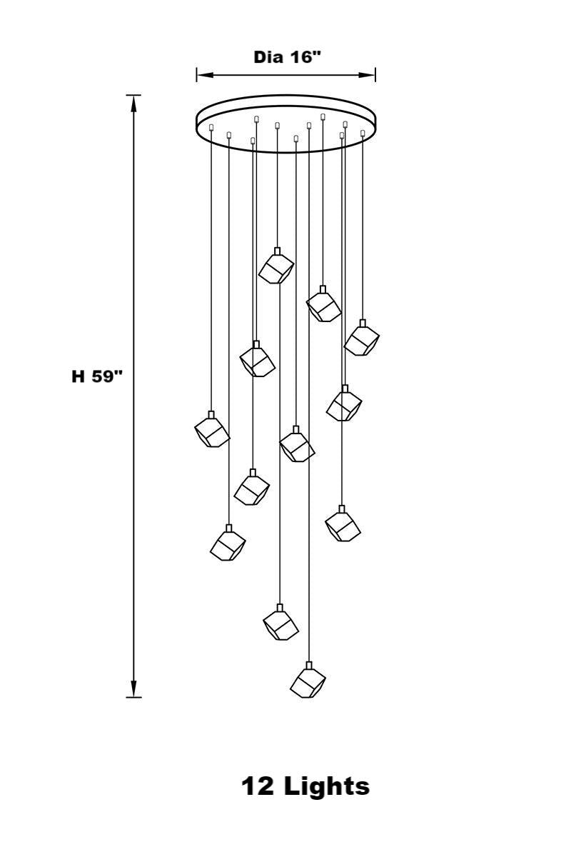 Nordic Luxury Cut Crystal Foyer Chandelier