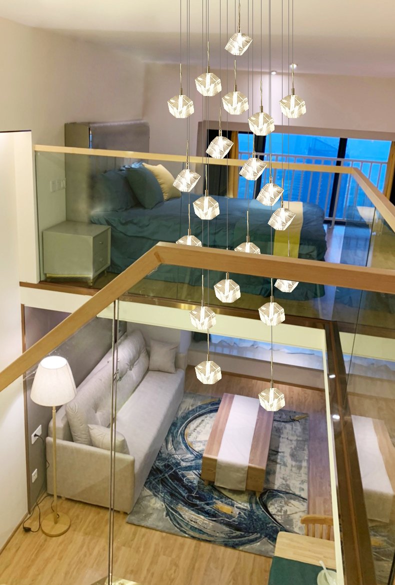 Nordic Luxury Cut Crystal Foyer Chandelier
