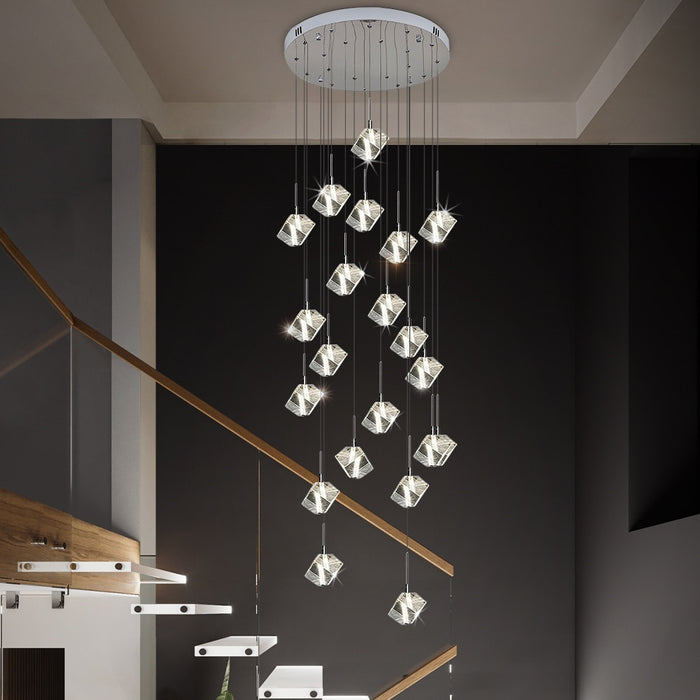 Nordic Luxury Cut Crystal Foyer Chandelier