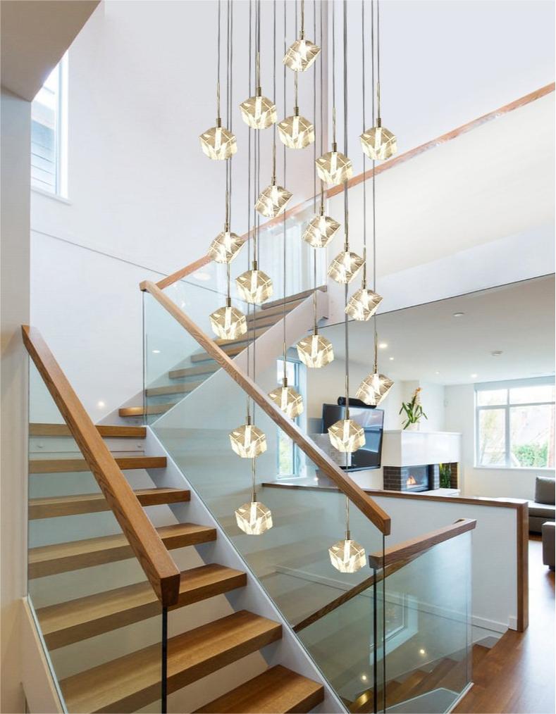 Nordic Luxury Cut Crystal Foyer Chandelier