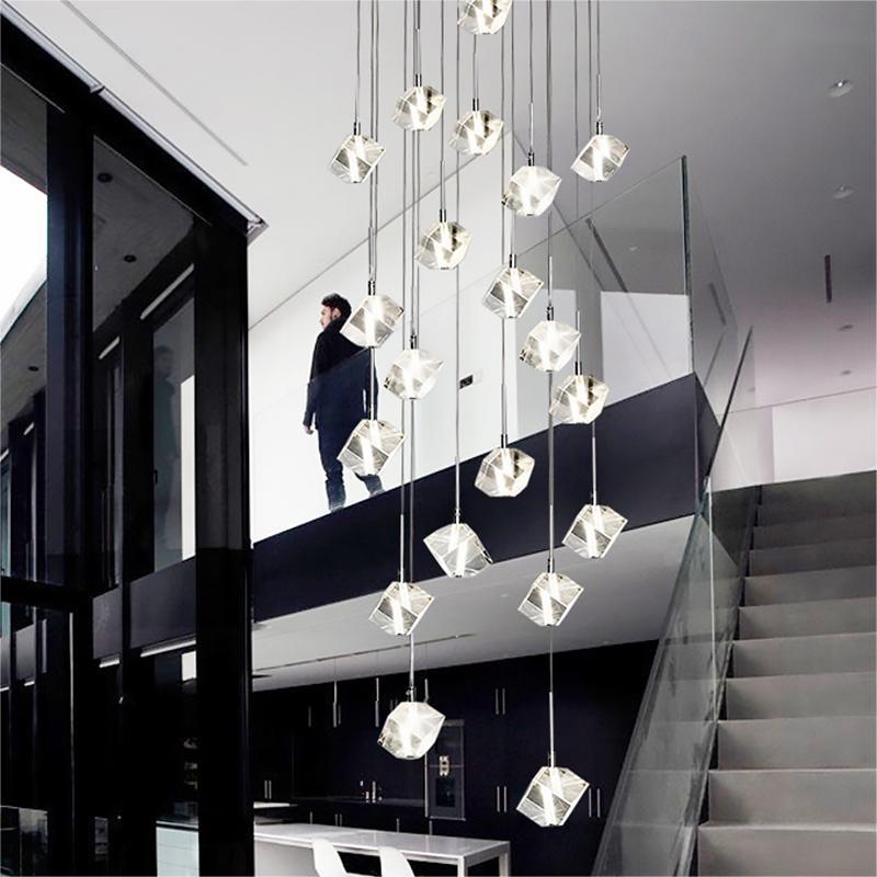Nordic Luxury Cut Crystal Foyer Chandelier