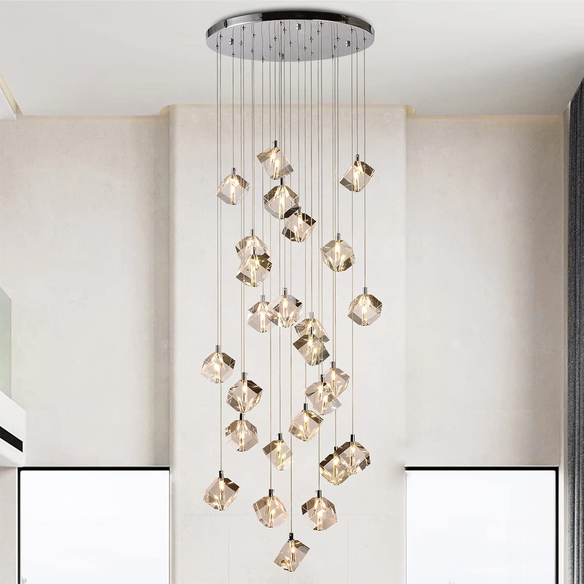 Nordic Luxury Cut Crystal Foyer Chandelier