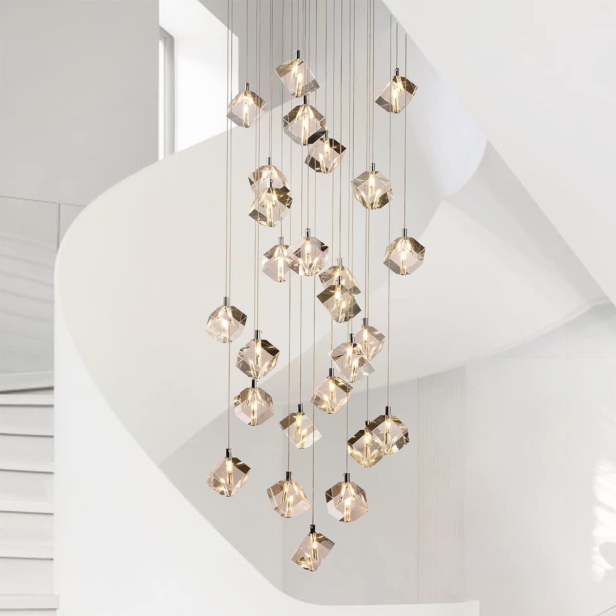 Nordic Luxury Cut Crystal Foyer Chandelier