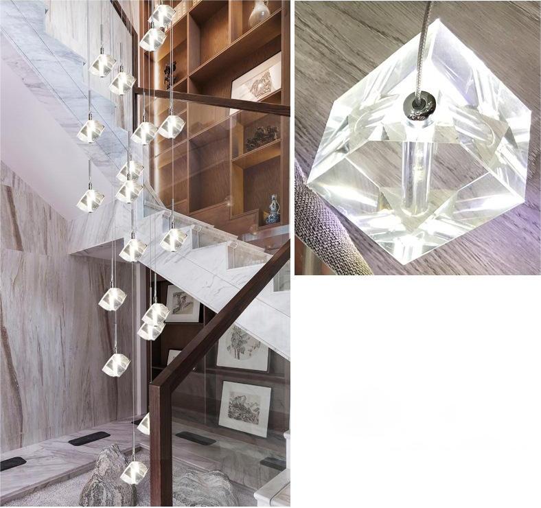 Nordic Luxury Cut Crystal Foyer Chandelier