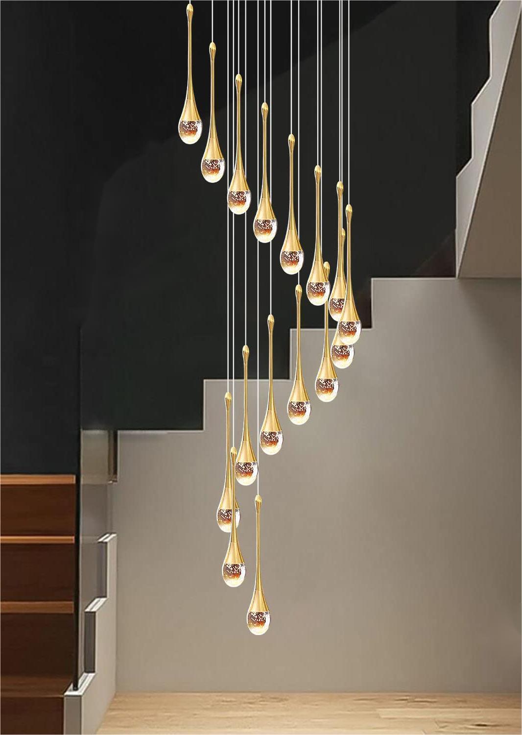 Bubble Ball Crystal Staircase Chandelier