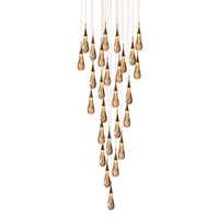 Thumbnail for Gold Powder Raindrop Crystal Staircase Chandelier