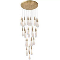 Thumbnail for Gold Powder Raindrop Crystal Staircase Chandelier