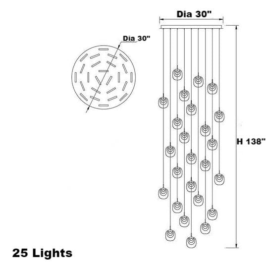 Luxury Geometric Crystal Staircase Chandelier