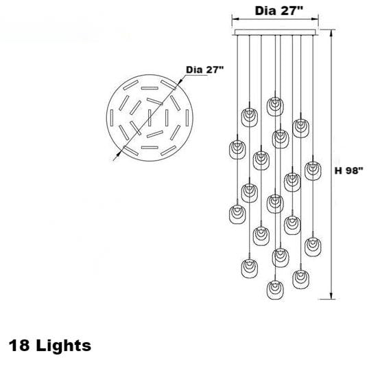 Luxury Geometric Crystal Staircase Chandelier