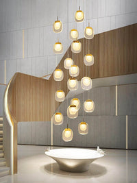 Thumbnail for Luxury Geometric Crystal Staircase Chandelier