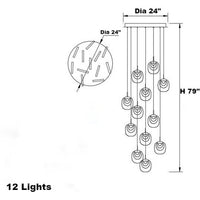 Thumbnail for Luxury Geometric Crystal Staircase Chandelier