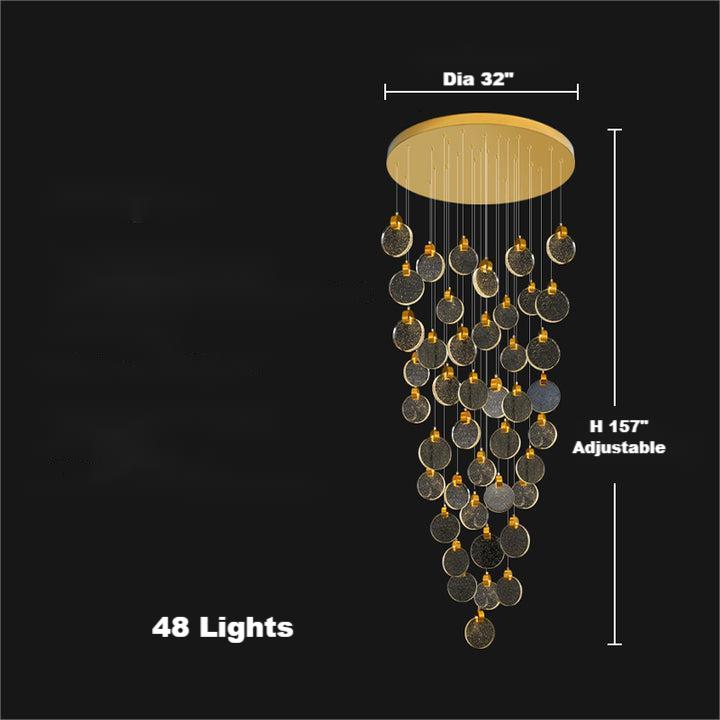 Modern Bubble Crystal Disc Staircase Chandelier