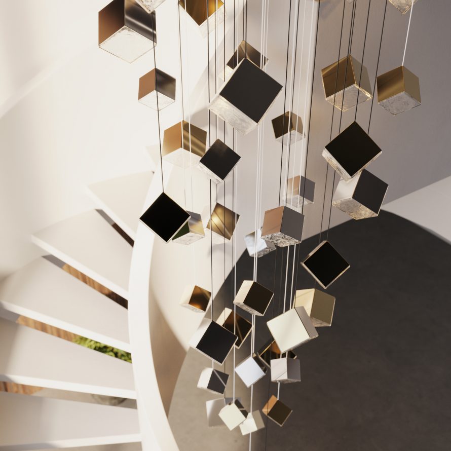 Nordic Designer Cube Chandelier