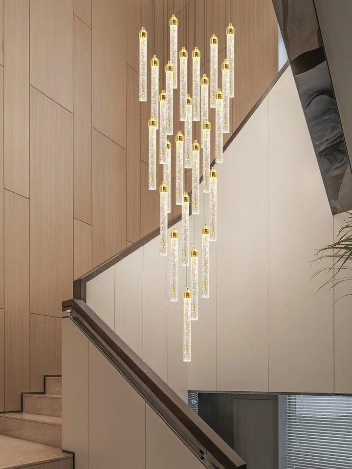 Staircase Strip Bubble Crystal Chandelier